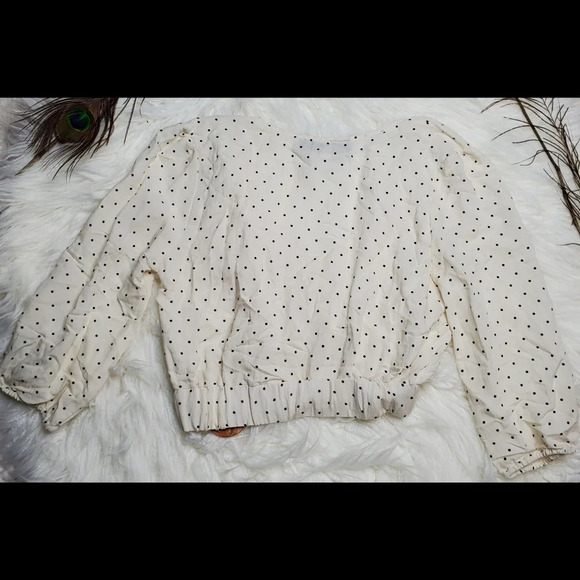 Francesca's Blue Rain Cropped Blouse - Picture 4 of 5